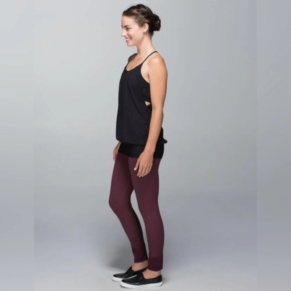 Lululemon Ebb To Street Pant Heathered Bordeaux Drama Burgundy Stretch Size 8